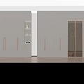 Modern Wardrobe Interior Design With Brass Handles Open Shelf Decorative Items And Folded Clothes