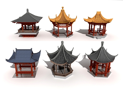 Chinese-style ancient pavilion rest pavilion 3d model