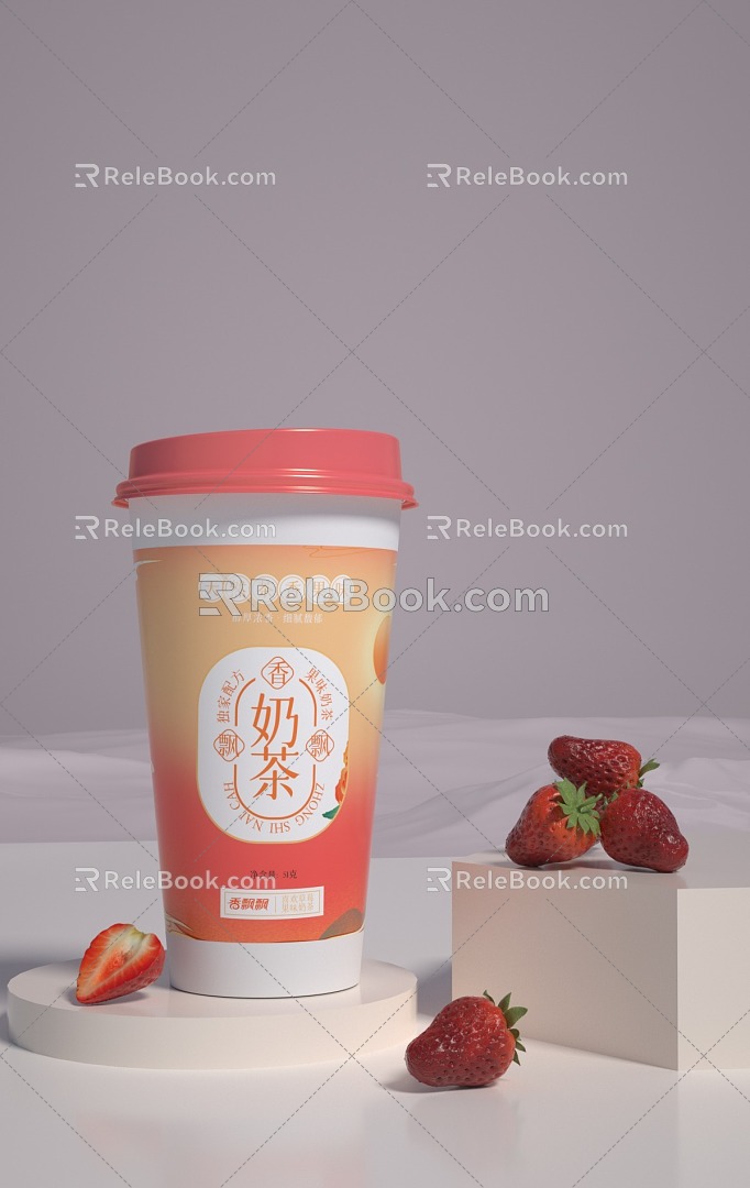 Milk Tea Strawberry 3d model