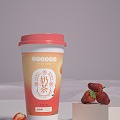 Milk Tea Strawberry 3d model