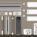 Various White Modern Air Conditioners and Fans Including Wall Mounted Floor Standing and Central Vents