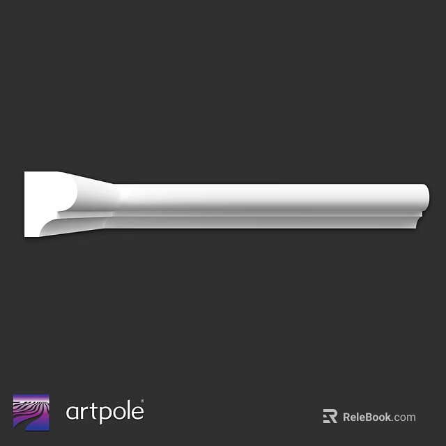 White Modern Decorative Architectural Component With Sleek Design And Long Profile 3d model 