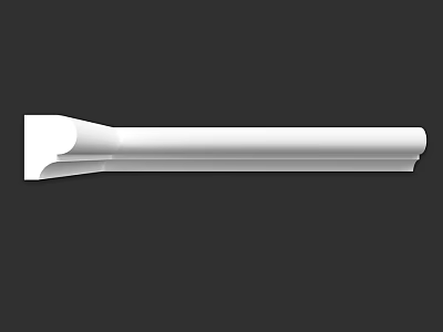White Modern Decorative Architectural Component With Sleek Design And Long Profile 3d model