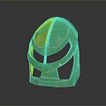 Ancient Rusted Green Metallic Weapon Helmet With Unique Design And Texture