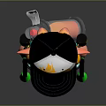 Game Character In White Tank Top With ZAP Cap Pointed Ears Goggles Jetpacks And Weapons