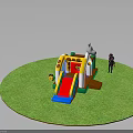 Colorful Outdoor Kids Inflatable Playground Equipment With Slide And Ball Pit