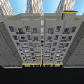 Multi Story Rural Self Built House Exterior Design With Commercial Ground Floor Yellow White Facade