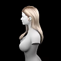 Woman with Long Blonde Hair 3D Model Upper Body on Black Background 3d model