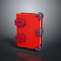 Red Storage Box With Red Latches And Gray Reinforced Corner Parts