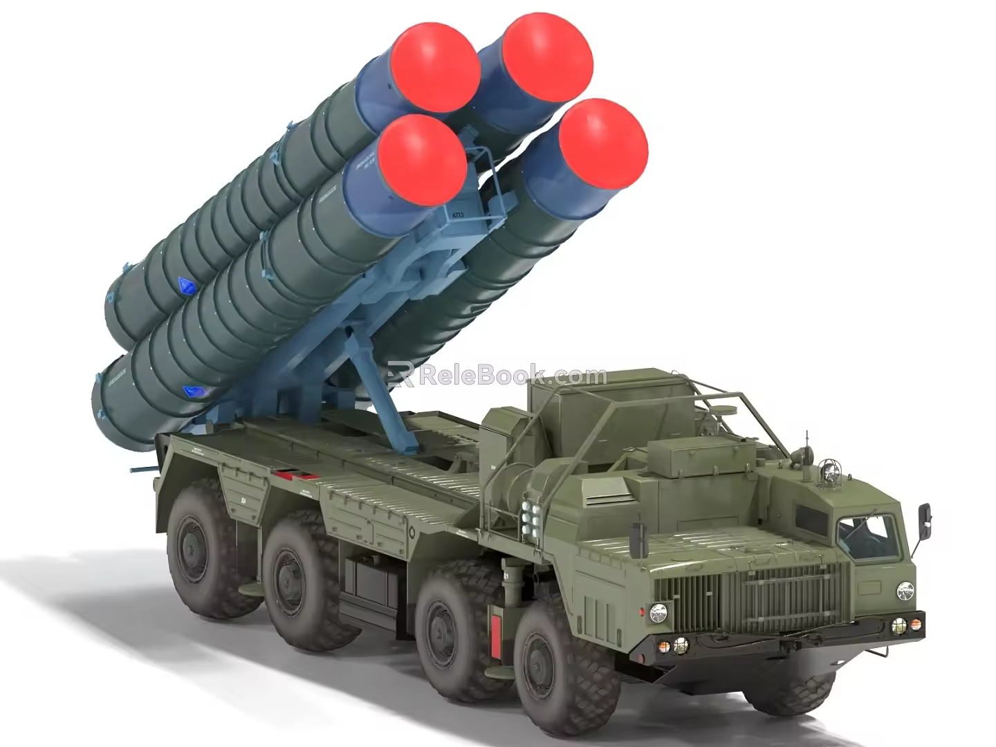 S400 air defense missile system missile launch vehicle intercontinental missile long-range ballistic missile 3d model