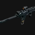 Black Tactical Rifle with Scope Magazine and Modern Accessory Details 3d model
