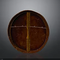 Traditional Red Drum With Round Surface Wooden Cross Strips And Braided Edge