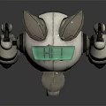 Mechanical Character With Spherical Body Green Elements And Four Legs Design