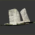 Creative Stone Structure Display With Standing Stones On Green Grass And Small Stones