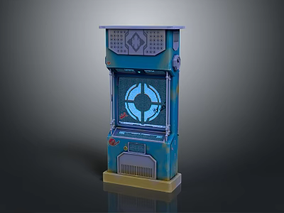 Smart Modern Arcade Machine With Blue Exterior Screen Control Panel And Base Design 3d model