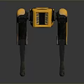 Yellow Four Legged Robotic Equipment With Mechanical Legs And Sturdy Industrial Build