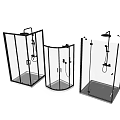 Modern Black Frame Shower Systems Featuring Three Different Designs And Structures
