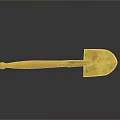 Vintage Hand Tool With Wooden Handle And Metal Blade On Reflective Surface
