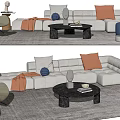 Modern Sofa Coffee Table Combination Multiplayer Sofa Coffee Table Combination 3d model