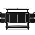 Black Entryway Console Table Modern Design With Multiple Storage Shelves And Cabinets 3d model