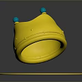 Golden Crown Fashion Accessory With Blue Decorative Balls And Circular Base