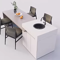 Nakajima counter bar counter operating table dining table and chairs 3d model