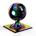 Shiny Blue Purple Sphere Decorative Object With Purple Base Designed by DROWIN MEMENTO
