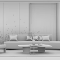Modern Sofa Coffee Table Combination Simple Sofa Coffee Table Combination 3d model