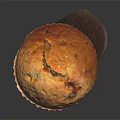 Fresh Baked Muffin With Chocolate Chips in Paper Liner on Black Background with Reflection