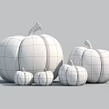 Inflatable Pumpkin Decorations in Various Sizes with Yellow Orange Hues and Green Stems
