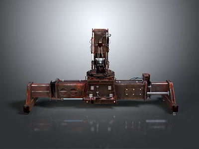 Industrial Mechanical Device With Rusty Metal Structure And Heavy Duty Components 3d model