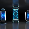 Exhibition Hall Display Cabinet Medium Island Cabinet Multimedia Display Cabinet Display Cabinet All-in-One Machine Booth 3d model