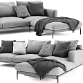 Corner Sofa Fabric Multi-person Sofa Fabric Corner Sofa Pillow 3d model