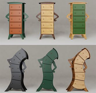 Modern Waistline Cabinet 3d model