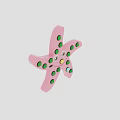 Cute Pink Starfish With Green Dots And Smiling Face Design