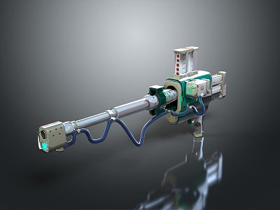 Turret Machine Gun Heavy Machine Gun Turret Sci-fi Tower Defense Game Tower Defense Sci-fi Turret Game Turret 3d model