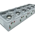 Stainless Steel Commercial Kitchen Appliance With Multiple Burners And Control Knobs 3d model