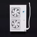 White Vertical Air Conditioner Fan With Dual Fans Exhaust Pipe For Room Cooling