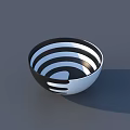 Decorative Ornament Set With Black And White Striped Bowl Design For Home