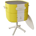 ALPENY Yellow Portable Kitchen Grill Appliance With White Stand And Foldable Lid