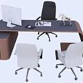 Modern Office Desk Boss Desk Computer Desk 3d model