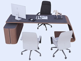 Modern Office Desk Boss Desk Computer Desk 3d model