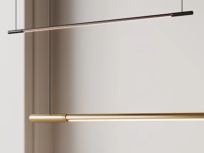 Modern Linear Pendant Light In Black And Gold For Contemporary Interior Design 3d model