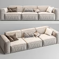 Modern three-seat sofa multiplayer sofa 3d model