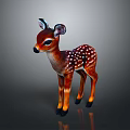 Realistic 3D Spotted Fawn Character With Brown Body Black Hooves And Large Ears
