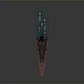 Gray Military Warship Model With Number 105 Red Bottom And Green Deck