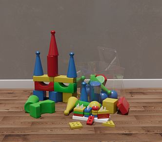 Modern toys children's toy building blocks 3d model