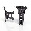 Black Mechanical Equipment Parts With Support Structures And Ladder Design