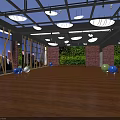 Spacious Fitness Studio With Colorful Exercise Balls Wooden Flooring Ceiling Lights And Green Plant Walls