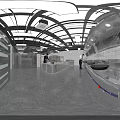 Commercial Catering Kitchen Interior With Chefs Working At Stainless Steel Worktables And Commercial Appliances